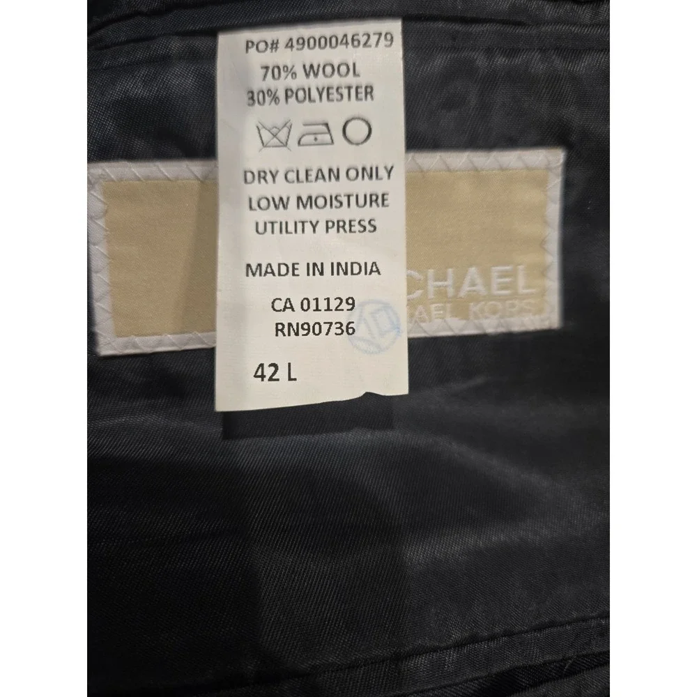 Michael Michael Kors Macy's Men Store Navy Blazer Jacket 42L 70% Wool Preppy